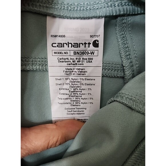 Carhartt Force Lightweight Utility Leggings Womens S 4-6 Light Turquoise NEW - Picture 9 of 10